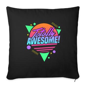 90s 80s - Sofa pillow with filling 45cm x 45cm - black - Front
