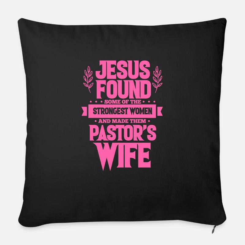 Pastor Ehefrau - Sofakissen mit Füllung 45 x 45 cm - Schwarz