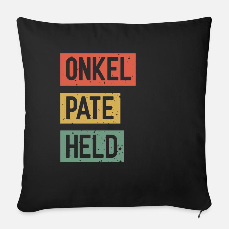 Onkel Pate Held Geschenk Patenonkel - Sofakissen mit Füllung 45 x 45 cm - Schwarz