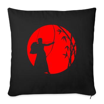 Bogenschießen - Japan Traditionell - Sofakissen mit Füllung 45 x 45 cm - Schwarz - Vorne