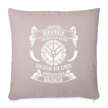 Wikinger und Bier - lustiger Berserker - Sofakissen mit Füllung 45 x 45 cm - helles Taupe - Vorne