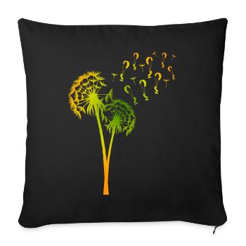 Kitesurfing Pusteblume mit Kite Grafik - Sofakissen mit Füllung 45 x 45 cm - Schwarz - Vorne