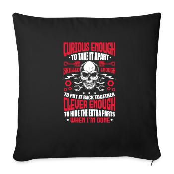 mechanic - Sofa pillow with filling 45cm x 45cm - black - Front