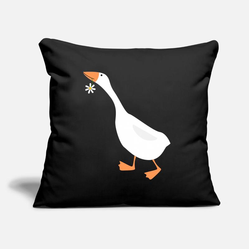 Gänseblümchen lustiges Gans mit Blüte Sofakissen mit Füllung 45 x 45 cm