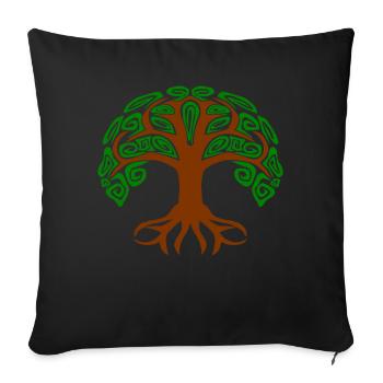 Tree of Life Germanic Celts and Yoga - Sofa pillow with filling 45cm x 45cm - black - Front