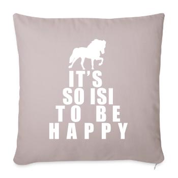 Iceland horse Icelander Isi saying - Sofa pillow with filling 45cm x 45cm - light taupe - Front