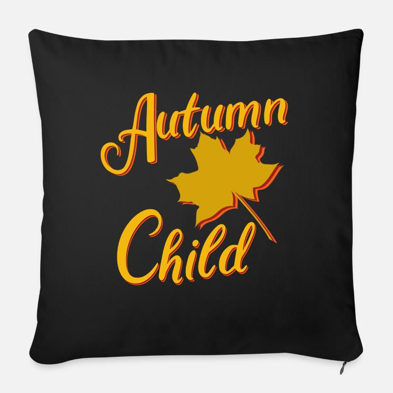 Herbst Kind, Jahreszeit Herbst - Sofakissen mit Füllung 45 x 45 cm - Schwarz