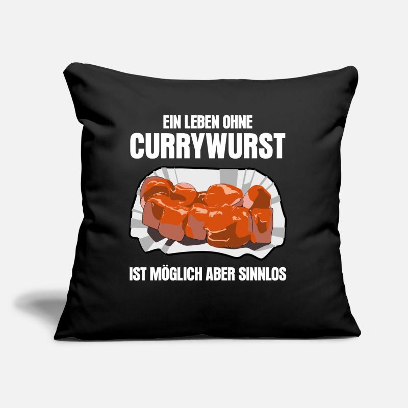 Currywurst lustiger Spruch mit Wurst Sofakissen mit Füllung 45 x 45 cm