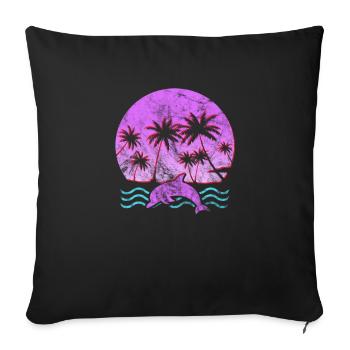 Dolphin - Sofa pillow with filling 45cm x 45cm - black - Front