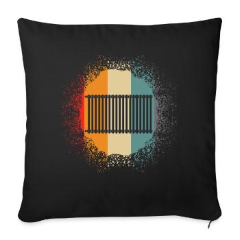 Construction de chauffage - chauffage rétro - Coussin et housse de 45 x 45 cm - noir - Devant