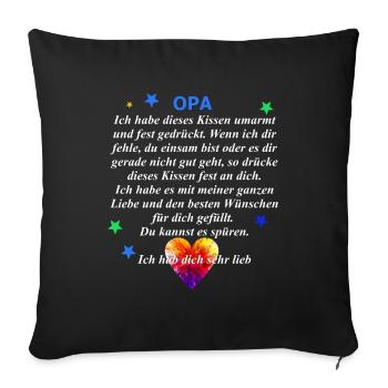 Opa - ich hab dich lieb Kissen Spruch - Sofakissen mit Füllung 45 x 45 cm - Schwarz - Vorne