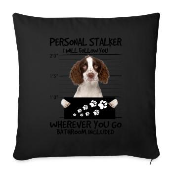 English Springer Spaniel - Sofakissen mit Füllung 45 x 45 cm - Schwarz - Vorne
