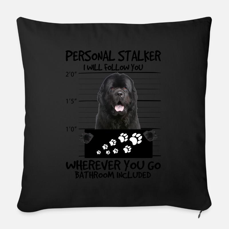 Terre-Neuve - Coussin et housse de 45 x 45 cm - noir