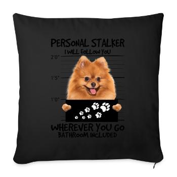 Point de nain - Coussin et housse de 45 x 45 cm - noir - Devant