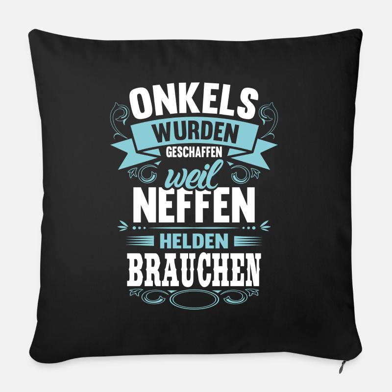 Onkel Neffe Helden Spruch Vintage Geschenk - Sofakissen mit Füllung 45 x 45 cm - Schwarz