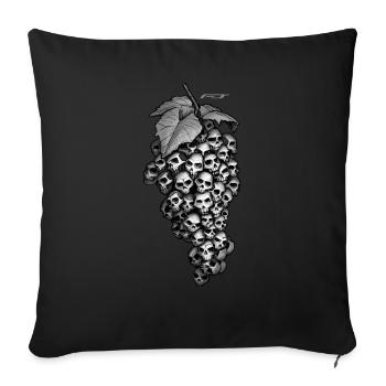 Skull grapes - Sofa pillow with filling 45cm x 45cm - black - Front