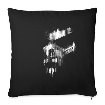 Tête de mort abstraite Visage - Coussin et housse de 45 x 45 cm - noir - Devant