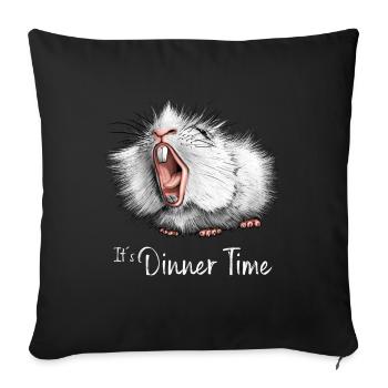 Cobaye - C’est l’heure du dîner - Coussin et housse de 45 x 45 cm - noir - Devant