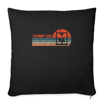 3d Printer - Sofa pillow with filling 45cm x 45cm - black - Front