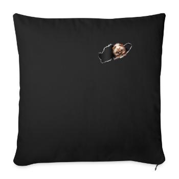 Guinea pig surprise - Sofa pillow with filling 45cm x 45cm - black - Front