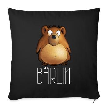 Capitale Berlin Bear Bärlin - Coussin et housse de 45 x 45 cm - noir - Devant