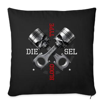 Skull blood diesel engine piston - Sofa pillow with filling 45cm x 45cm - black - Front