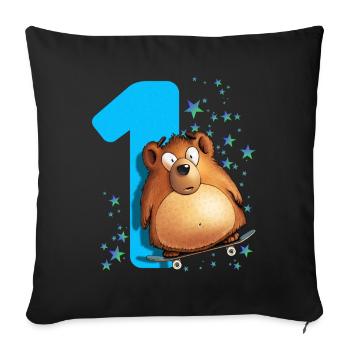 Enfants Ours 1 an 1 an 1 - Coussin et housse de 45 x 45 cm - noir - Devant