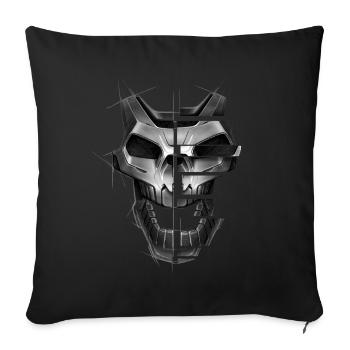 Robot crâne - Coussin et housse de 45 x 45 cm - noir - Devant