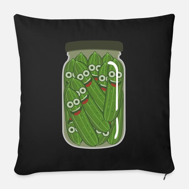 Gurke Gurkenglas lustige Gurken im Glas - Sofakissen mit Füllung 45 x 45 cm - Schwarz