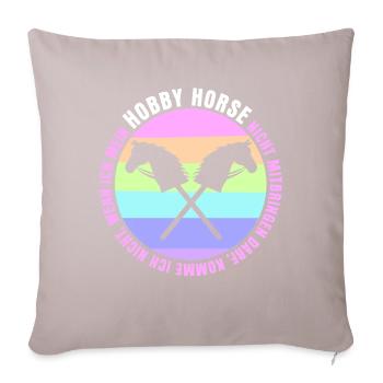 Hobby Horse Steckenpferd Rengain retro - Coussin et housse de 45 x 45 cm - taupe clair - Devant