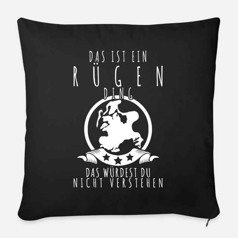Rügen Spruch Witz - Sofakissen mit Füllung 45 x 45 cm - Schwarz