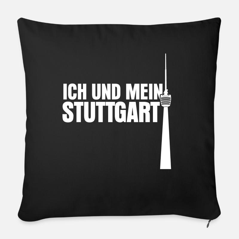Stuttgart Stuttgarter Fernsehturm - Sofakissen mit Füllung 45 x 45 cm - Schwarz