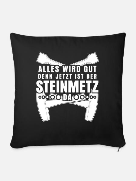 Steinmetz - Sofakissen mit Füllung 45 x 45 cm - Schwarz