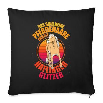 Haflinger Pferd - Sofakissen mit Füllung 45 x 45 cm - Schwarz - Vorne
