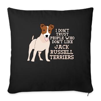 Jack Russell Terriers - Coussin et housse de 45 x 45 cm - noir - Devant
