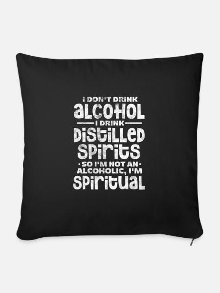 Alkohol - Sofakissen mit Füllung 45 x 45 cm - Schwarz