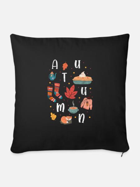 Herbst - Sofakissen mit Füllung 45 x 45 cm - Schwarz