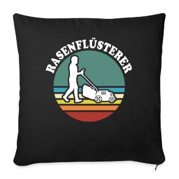 Rasenmäher rasen mähen - Sofakissen mit Füllung 45 x 45 cm - Schwarz - Vorne