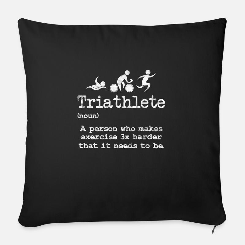 Triathlon - Sofakissen mit Füllung 45 x 45 cm - Schwarz