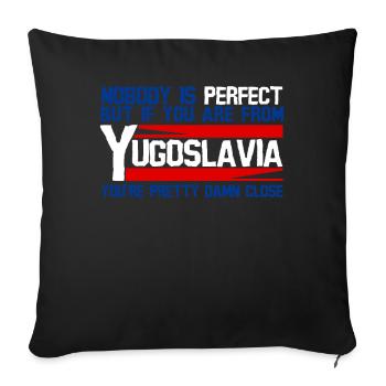 Yugoslavia proverbe blague Yougoslavie - Coussin et housse de 45 x 45 cm - noir - Devant