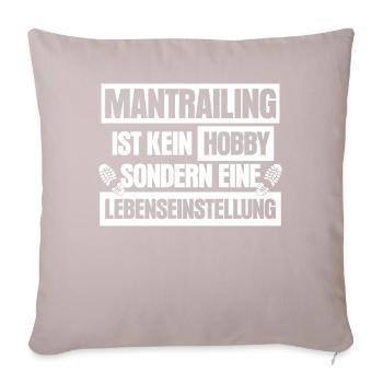 Mantrailing - Sofakissen mit Füllung 45 x 45 cm - helles Taupe - Vorne