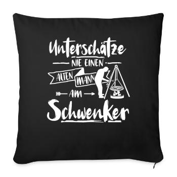 Saarländer Schwenken Saarland Schwenkgrill - Sofakissen mit Füllung 45 x 45 cm - Schwarz - Vorne