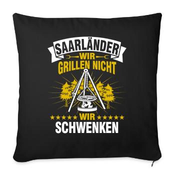 Saarländer Schwenken Saarland Schwenkgrill - Sofakissen mit Füllung 45 x 45 cm - Schwarz - Vorne