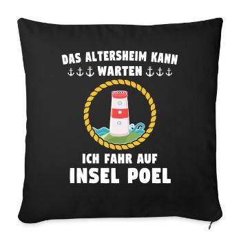 Poel Sprüche Ostsee - Sofakissen mit Füllung 45 x 45 cm - Schwarz - Vorne