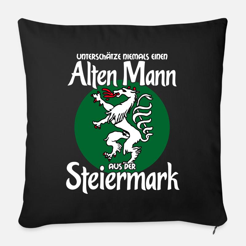 Österreich Steiermark - Sofakissen mit Füllung 45 x 45 cm - Schwarz
