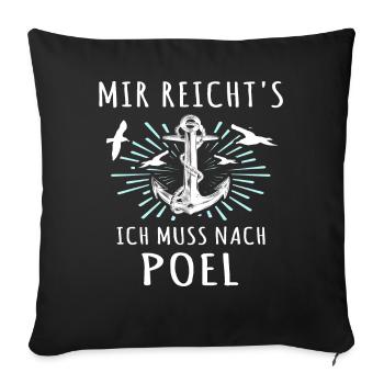 Poel Sprüche Ostsee Poeler - Sofakissen mit Füllung 45 x 45 cm - Schwarz - Vorne