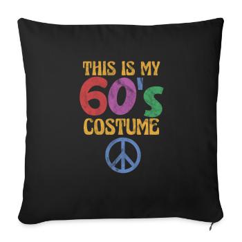 60s - Sofa pillow with filling 45cm x 45cm - black - Front