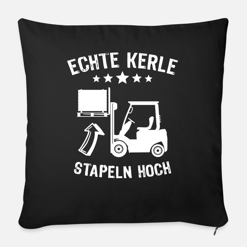 Gabelstapler Stapler Staplerfahrer - Sofakissen mit Füllung 45 x 45 cm - Schwarz