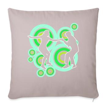 Boogie Woogie Retro Tänzer - Sofakissen mit Füllung 45 x 45 cm - helles Taupe - Vorne