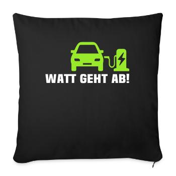 E-auto Elektroauto EAuto - Sofakissen mit Füllung 45 x 45 cm - Schwarz - Vorne
